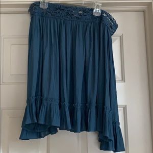 Blue off the shoulder blouse